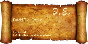 Deák Erik névjegykártya