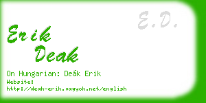 erik deak business card