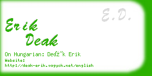 erik deak business card